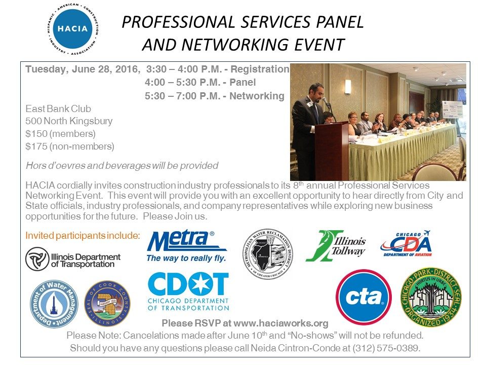 HACIA 2016 PROFESSIONAL SERVICES NETWORKING flyer